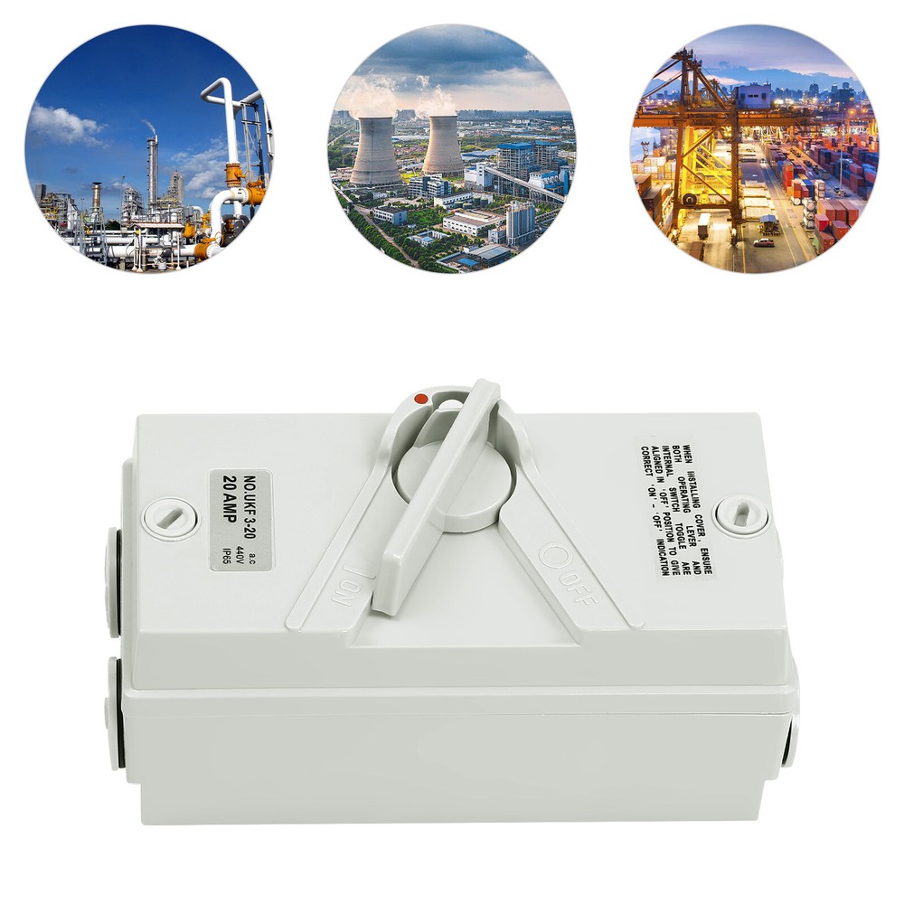 440V 20A 3 Pole Wall-Mounted Isolation Switch Waterproof Safety Isolation Switch
