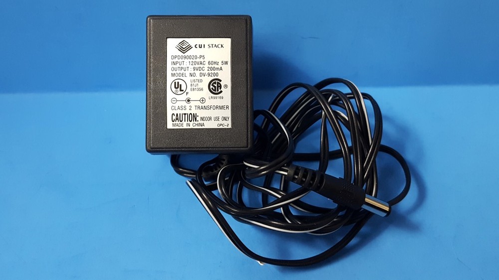 ( 1 pc) Class 2 Transformer, DPD090020-P5, CUI STACK, 9VDC, 120VAC, 5W, 200mA