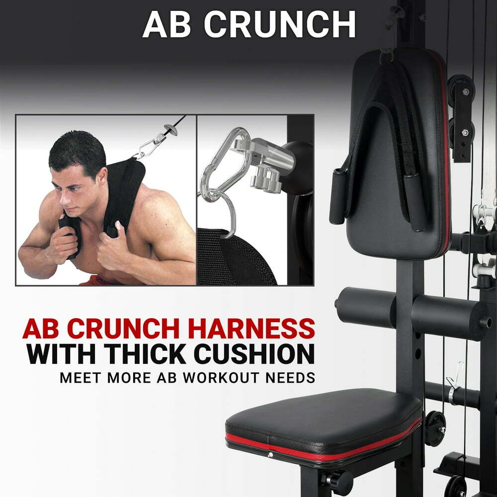 Multi-Function Home Gym Lat Pull Down & Lat Row Cable Machine Pulley System