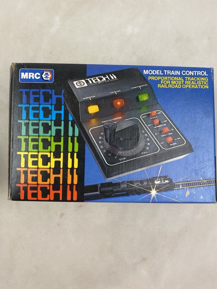 MRC Tech II Loco-Motion 2500 Model Train Controller Transformer w/ Box Powers On