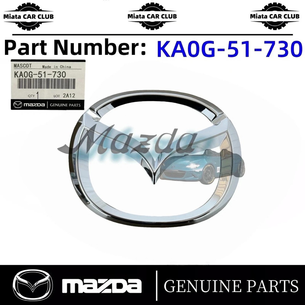 MAZDA Genuine CX-5 KF#P 16-20 CX-9 Front Grille Chrome Emblem KA0G-51-730 Badge