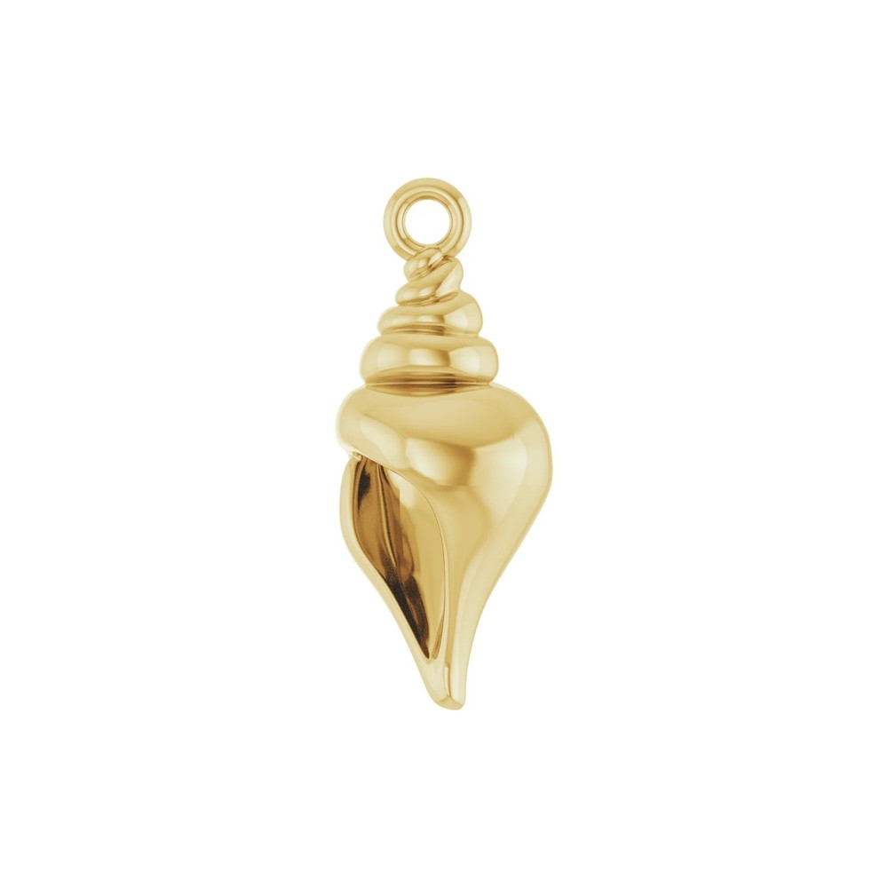 10K 14K 18K Solid Gold, Platinum & Sterling Silver Shell Dangle
