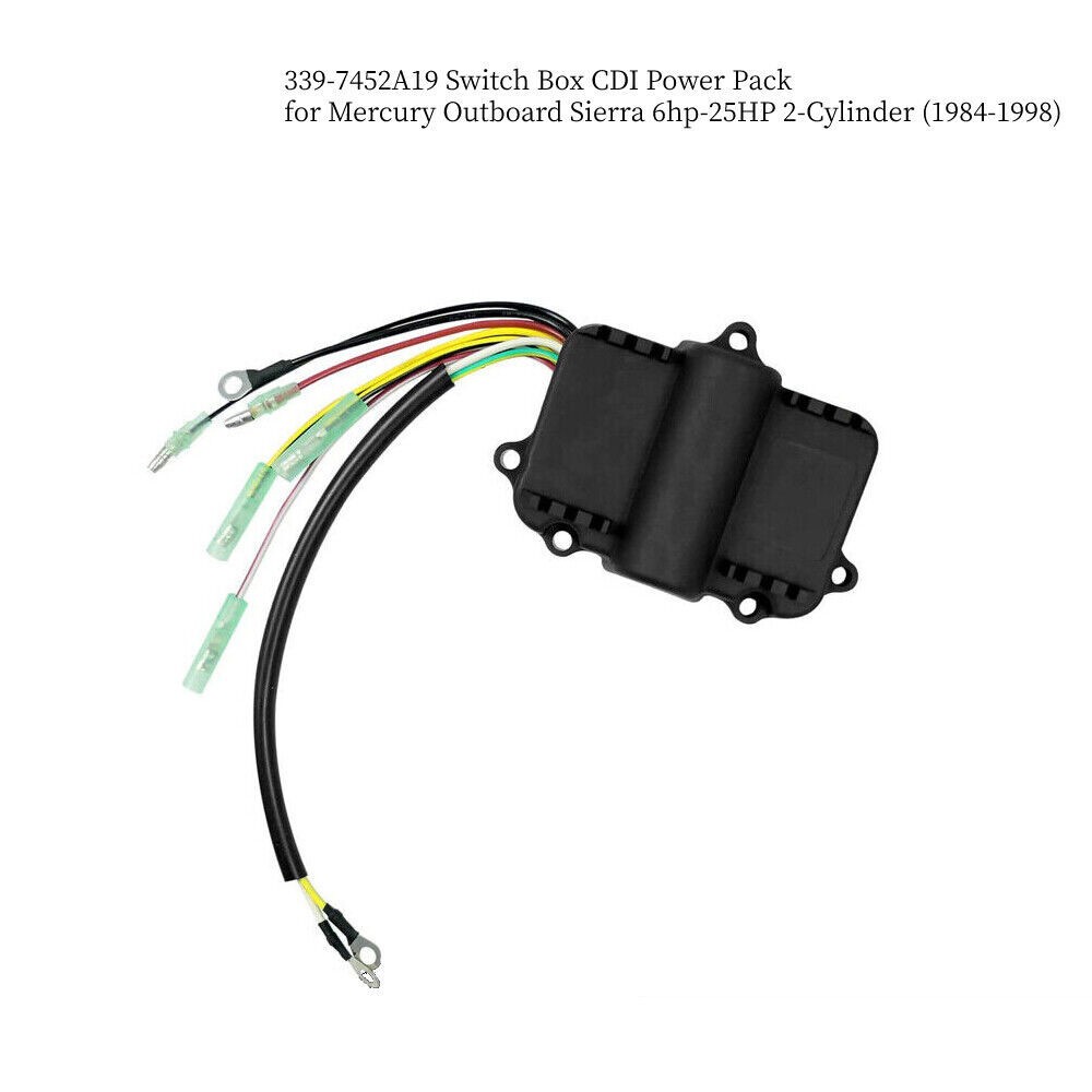 NEW Outboard Switch CDI Box For 84-98 Mercury Mariner 6hp-35hp 339-7452A19 2-Cyl