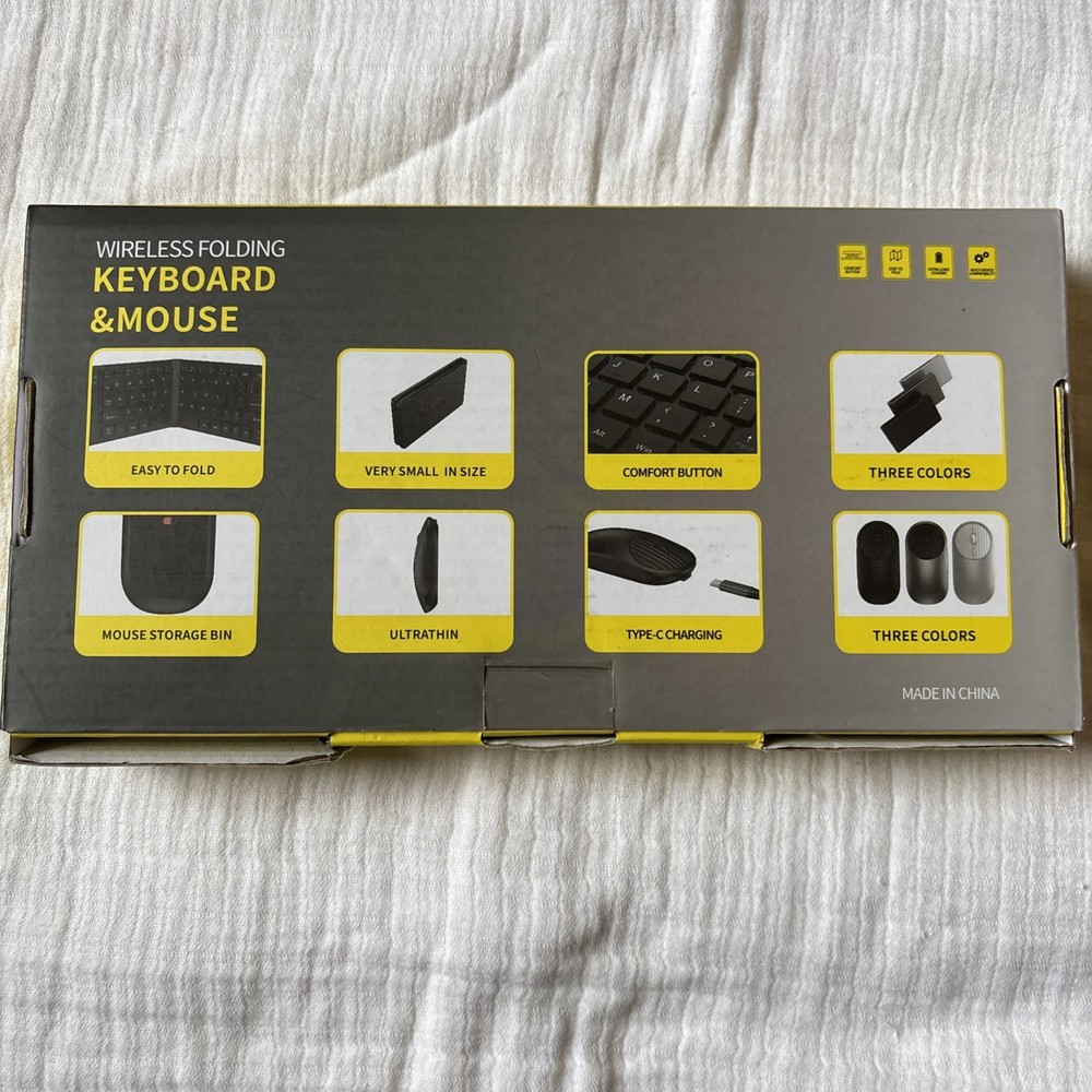 Mini Rechargeable Wireless Folding Keyboard & Mouse (Pink)