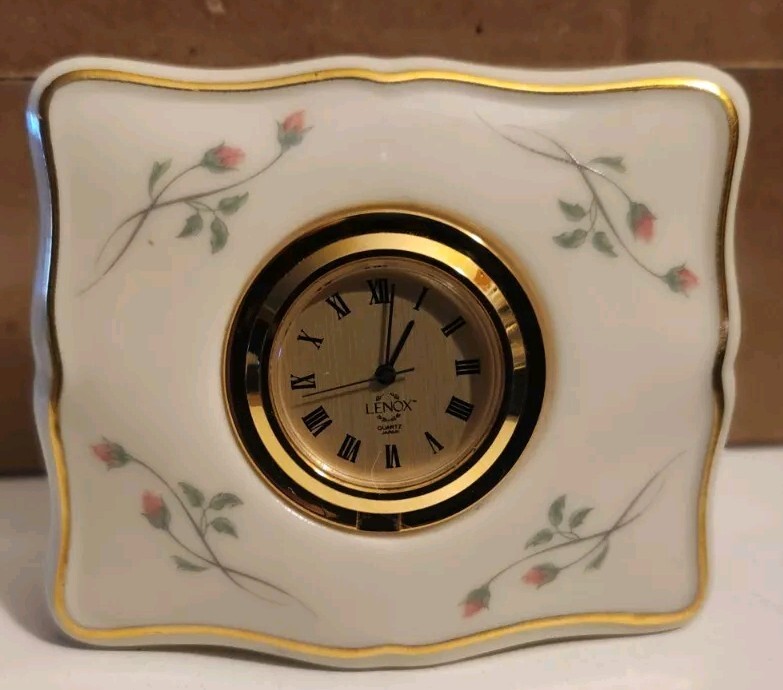 Lenox Table Clock - Rosebud (Rose Manor) Pattern