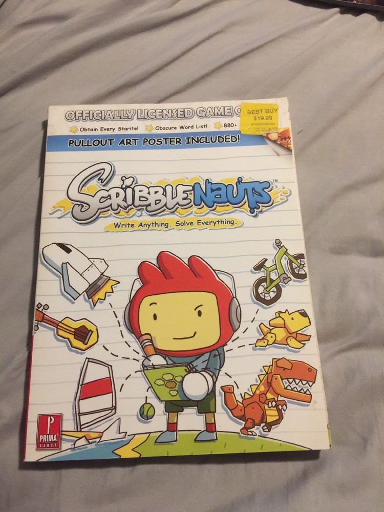 Scribblenauts GameCube Official Guide Strategy Book With Poster! Scribble Nauts