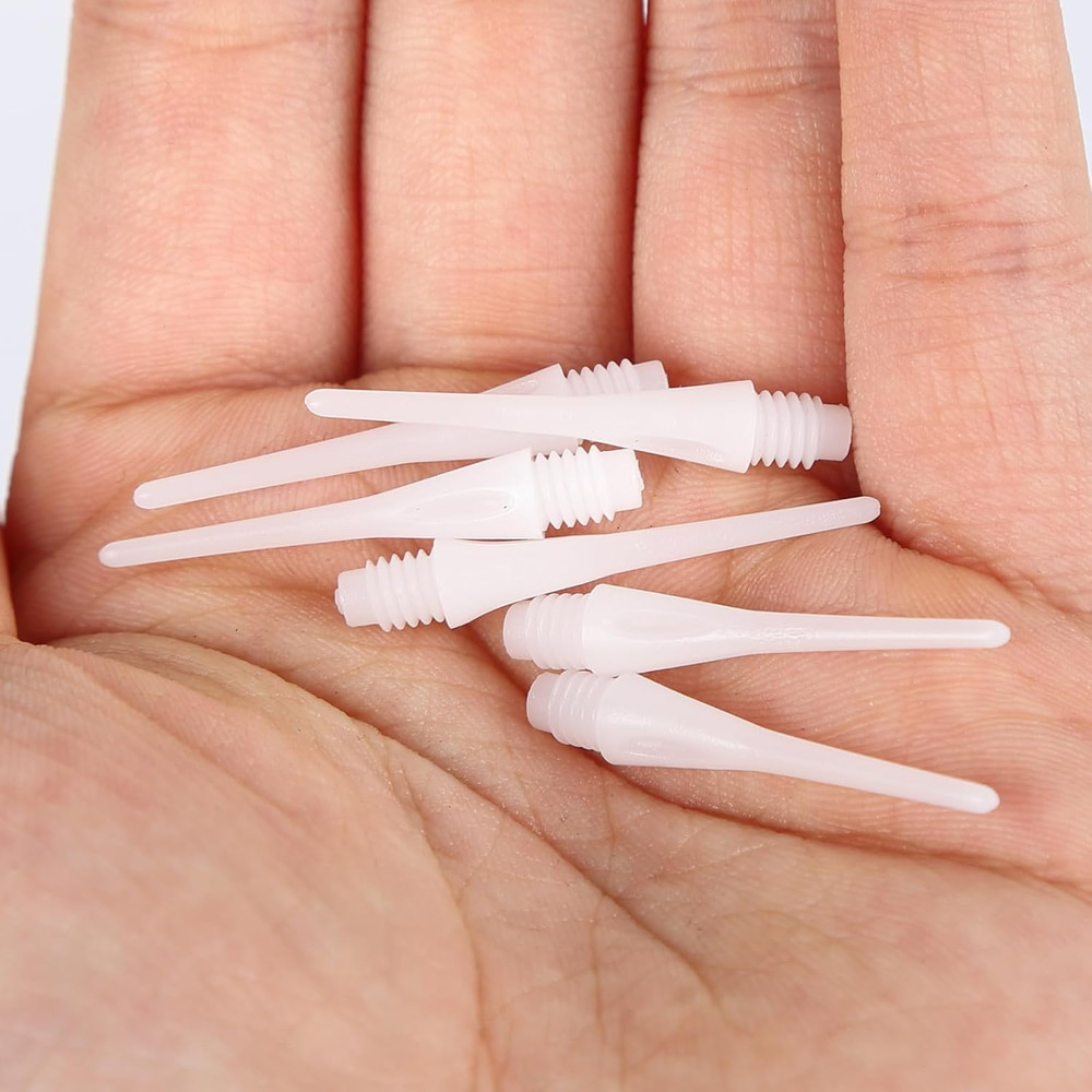 300 Pack 2BA Thread Soft Dart Tips - Premium Plastic Replacement Dart Points, Es