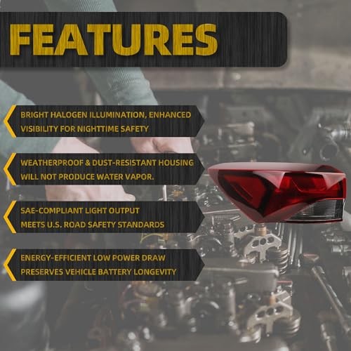 Halogen Tail Light Assembly Compatible with 2021-2023 Left Driver Side