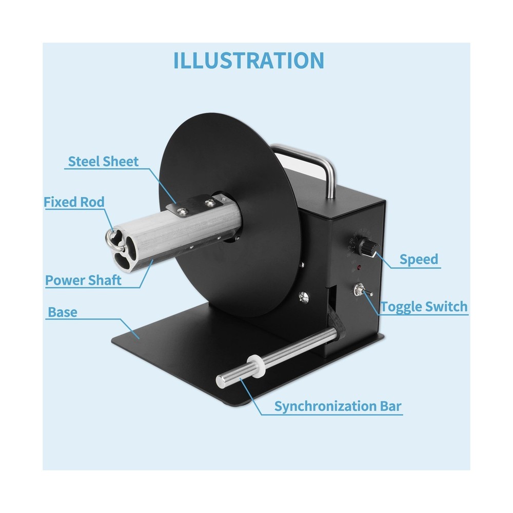 AIWFL Automatic Label Rewinder 180mm Label Rewinding Machine Speed Adjustable...