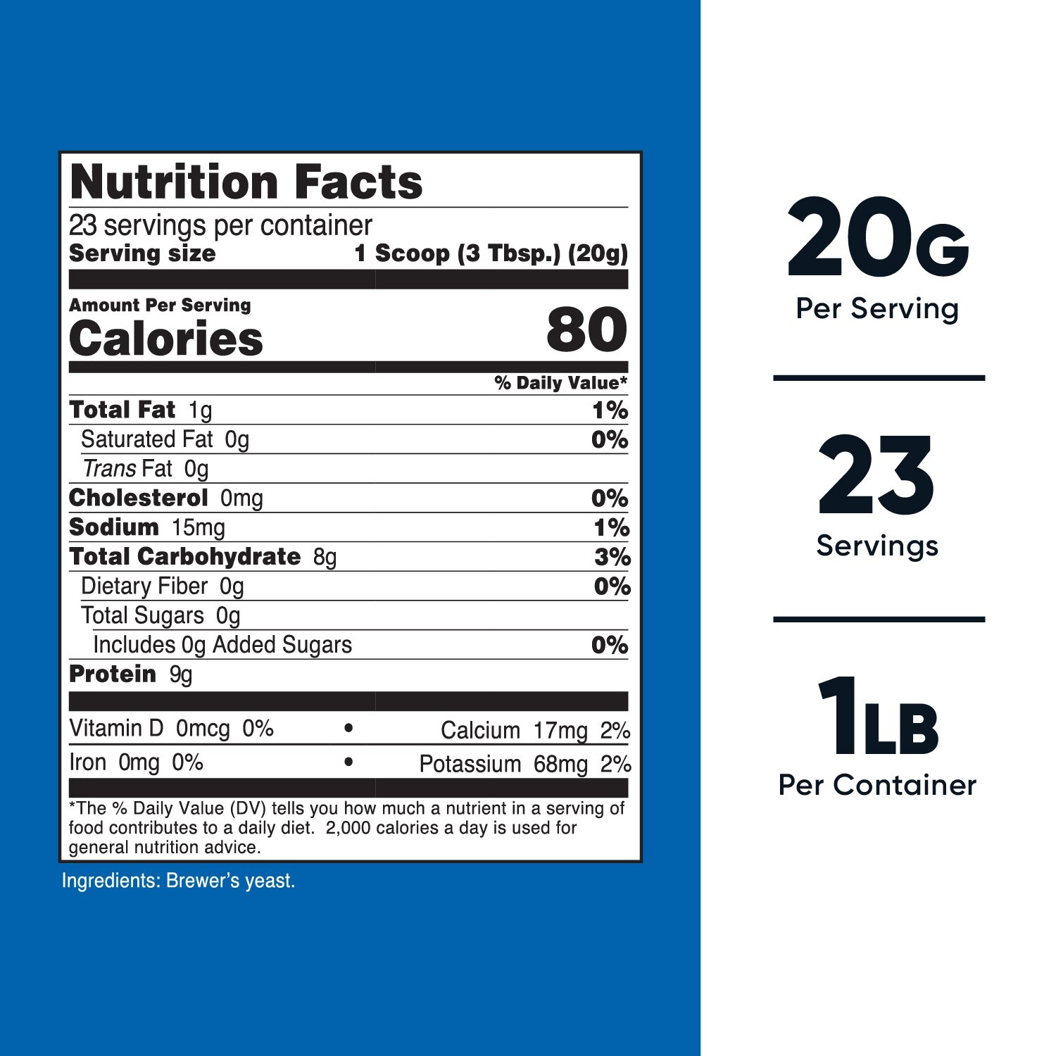 Nutricost Brewer’s Yeast 16oz - 20 Grams per Serving, High Quality - Non-GMO