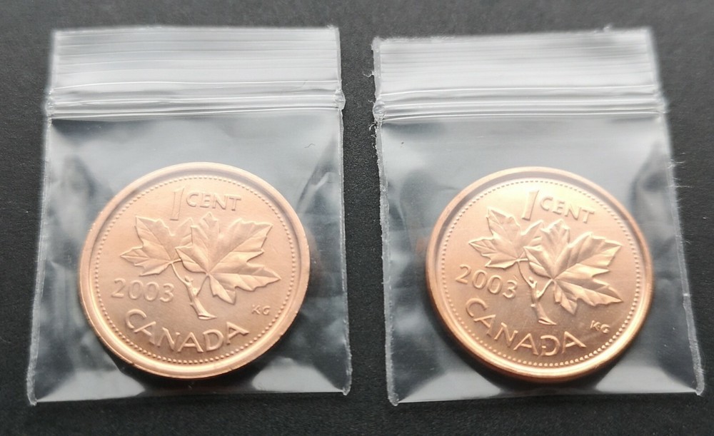 *** CANADA  2003  AND  2003 P  ONE  CENT  ***  OLD  EFFIGY ***