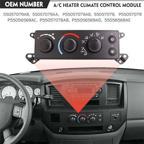 A/C Climate Control Module Panel Fits for 2006-2008 Dodge Ram 1500 Air