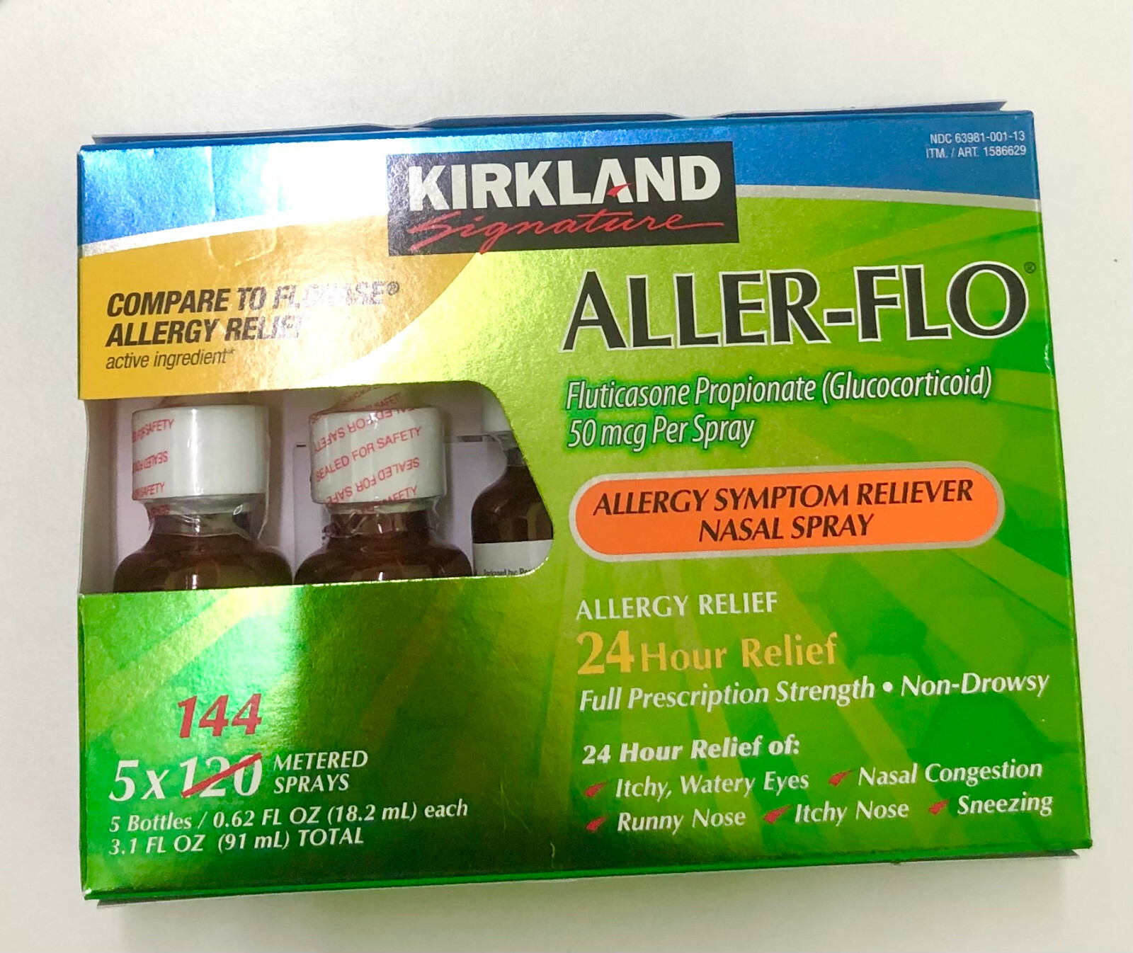 Kirkland Signature Aller-Flo, 720 Sprays 5 Bottles 144 Sprays Each Non-Drowsy