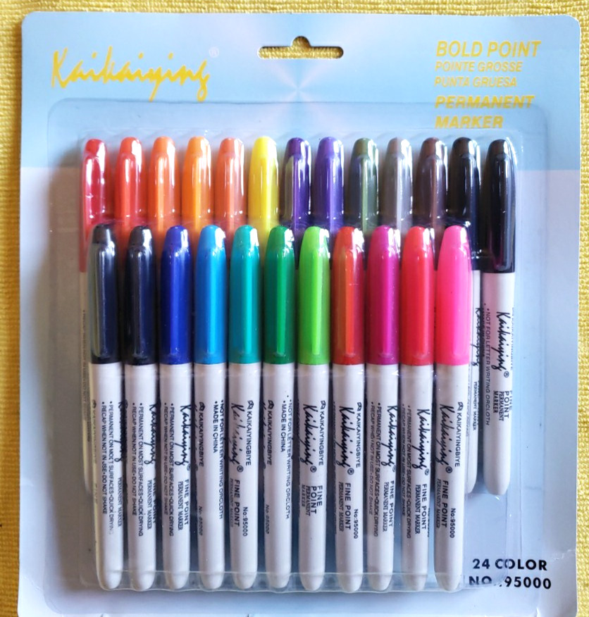 24 Colors Fine Bold Point Permament Marker