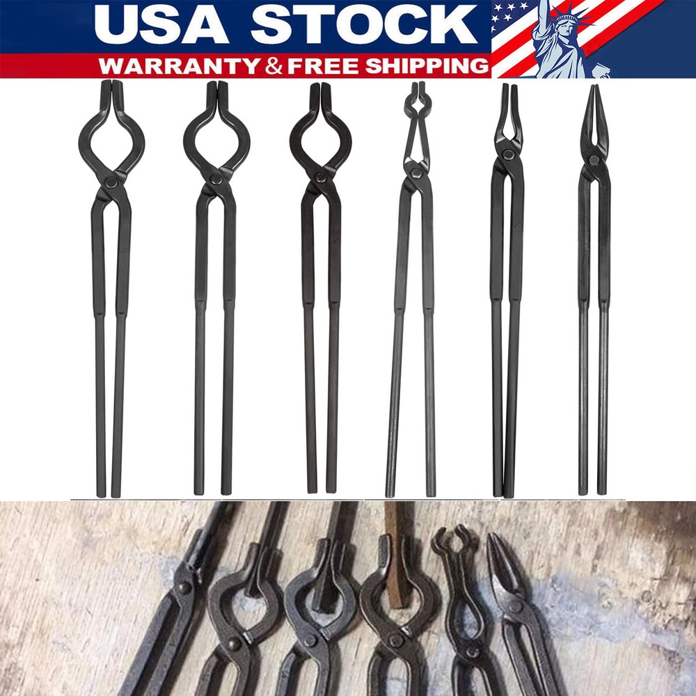 Beginner blacksmith tongs Blacksmith Forge Tong Tools Set Flat Jaw Pick Up