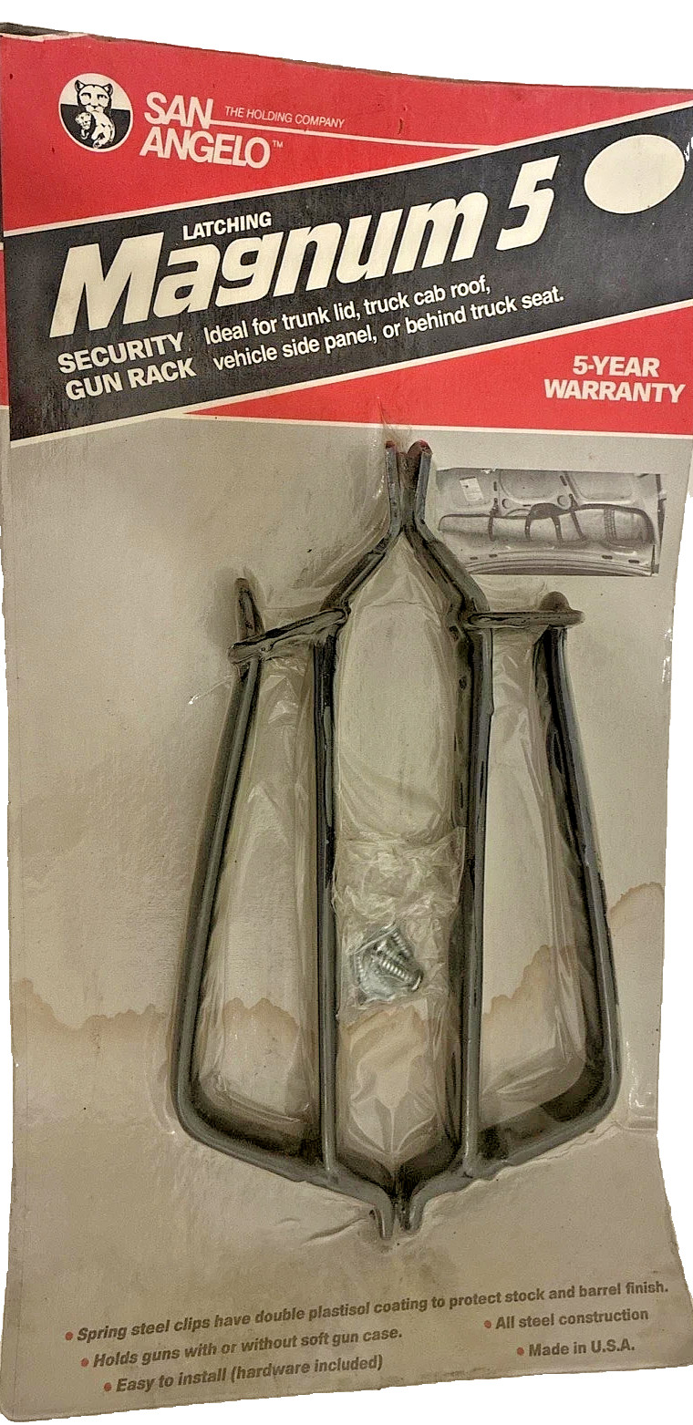Vintage San Angelo Latching Magnum 5 Gun Rack New Old Stock FREE FAST SHIPPING