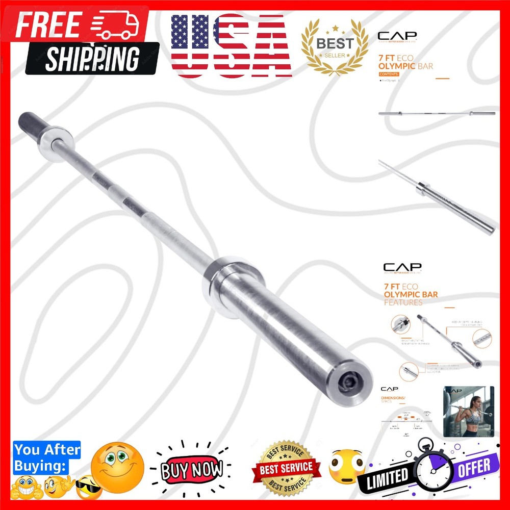 2-Inch Olympic 7 ft Barbell Bars | Multiple Options