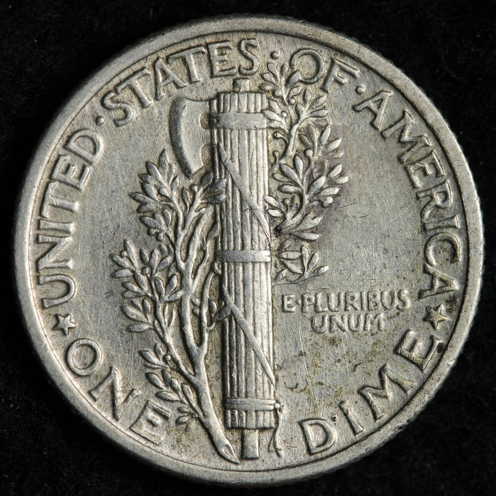 1925 Mercury Silver Dime AU E244 KUNN