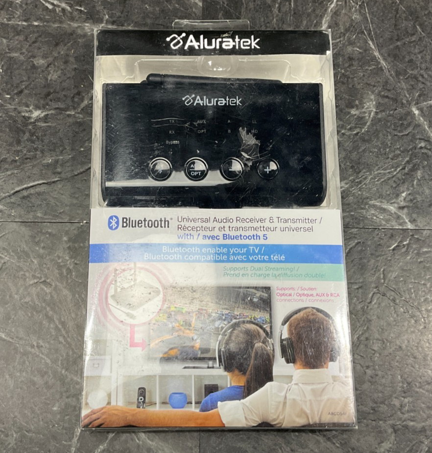 Aluratek Switchable Bluetooth Audio Transmitter and Receiver ABCD54F ✨OPEN BOX!✨