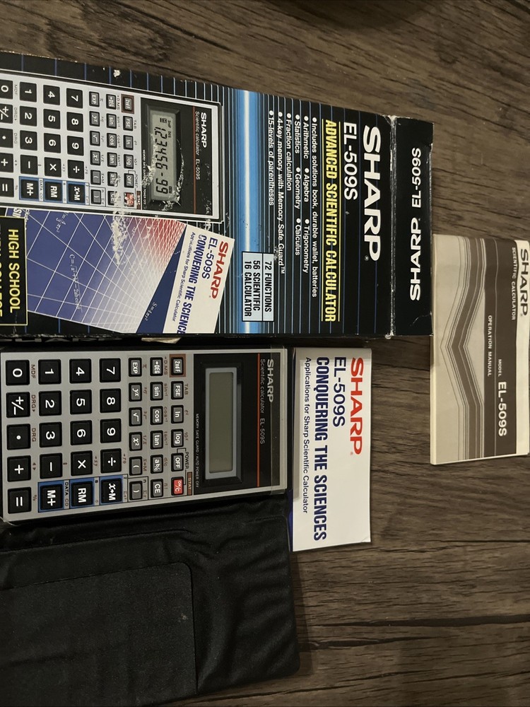 SHARP EL-506A Scientific Calculator w/ Original Box & Booklets - Tested