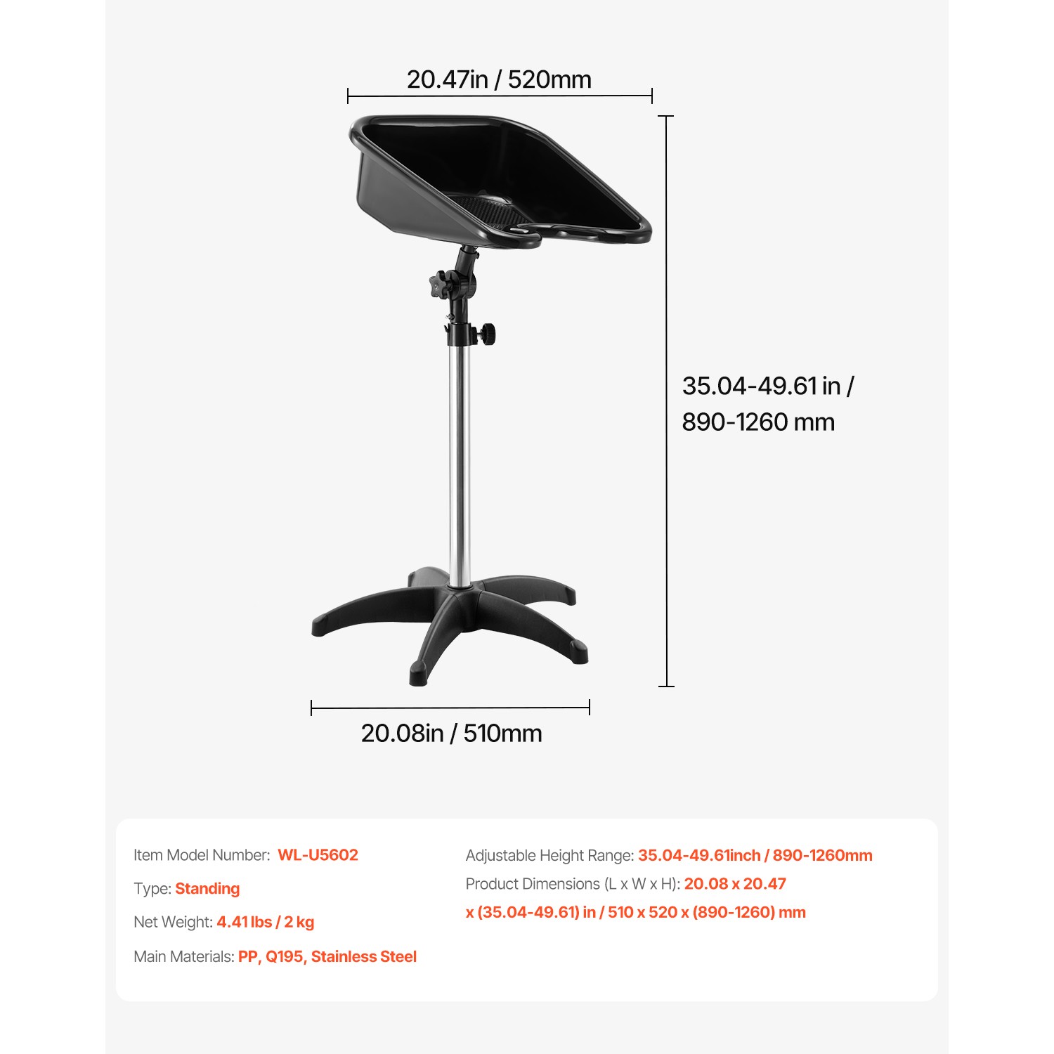 Uimoso Portable Shampoo Bowl Adjustable Height &Drain Hose for Salon or Home Use