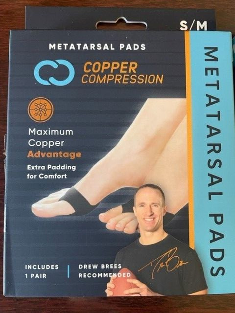 Copper Compression Arch Support 1 Pair  Unisex NEW