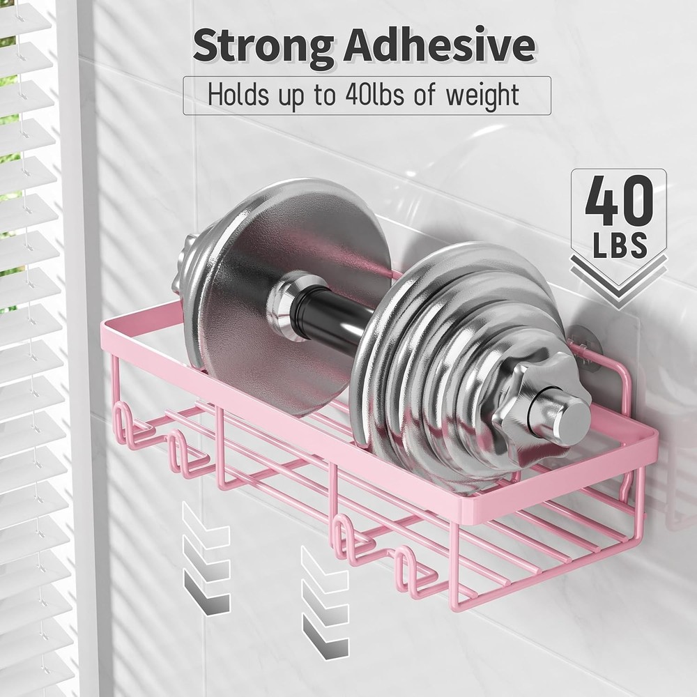 5 Pack Shower Caddy Organizer Rack Shelf for Inside Shower, Adhesive Bathroom...