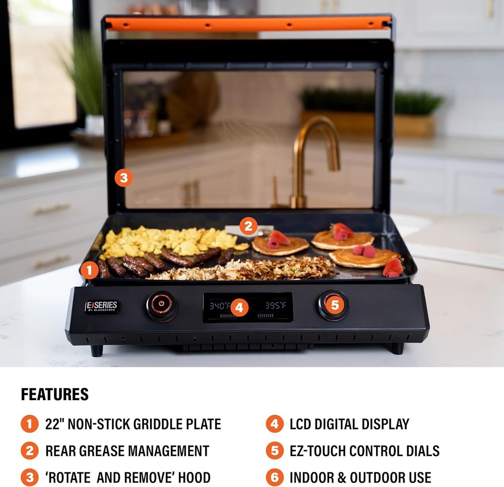 🔥 Blackstone E-Series 8001 22" Electric Tabletop Griddle Nonstick Ceramic – Bra