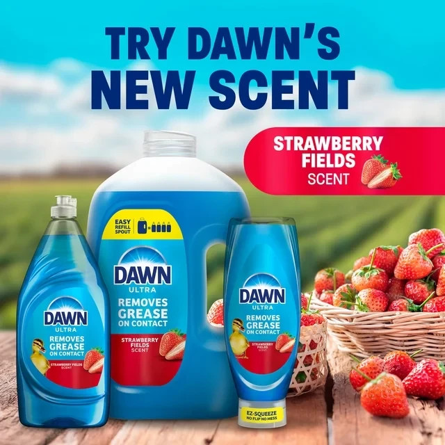 Dawn UltraEZ Squeeze Dish Soap Strawberry Fields, 14.7oz
