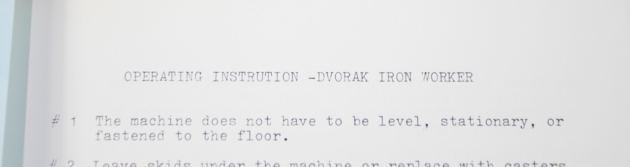 Little Scotchman Dvorak Iron Worker Operators and Parts Manual