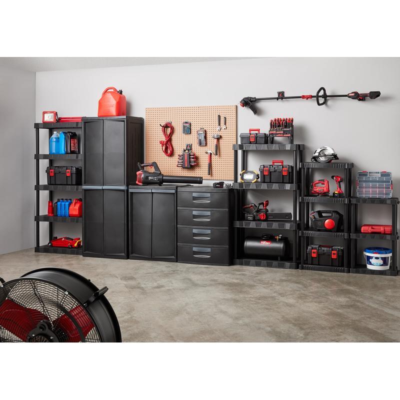 5-Tier Plastic Garage Shelving Unit Easy Assembly Durable Storage Solution New