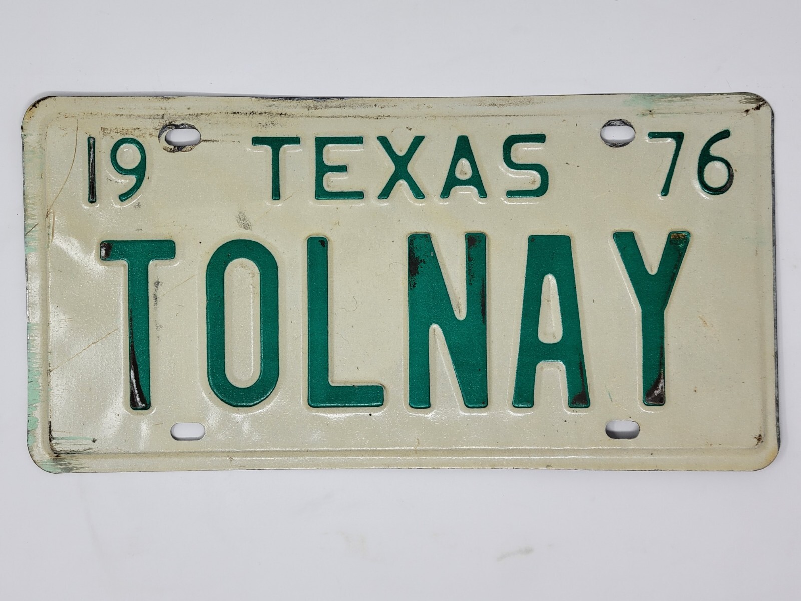 Set of (5) 1970s & 1980s Texas Vanity License Plates - TOLNAY - Vintage