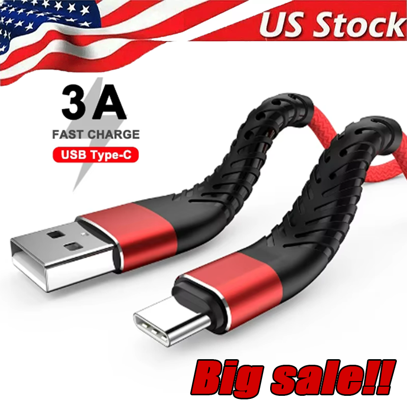 Heavy Duty Braided USB C Type-C Fast Charging Data Sync Charger Cable Long Cord