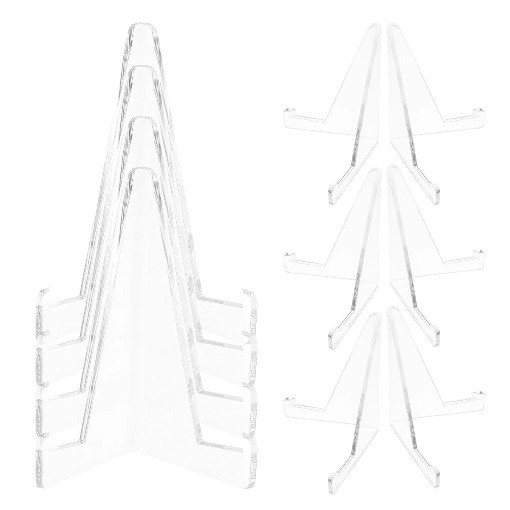 10 PCS Triangular Clear PS Display Stand Space-Saving Holder for Cards Coins New