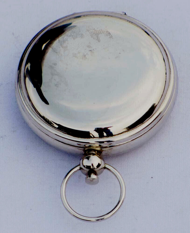 Vintage Nautical Silver Handmade Solid Brass Pocket Compass Adventure Gift