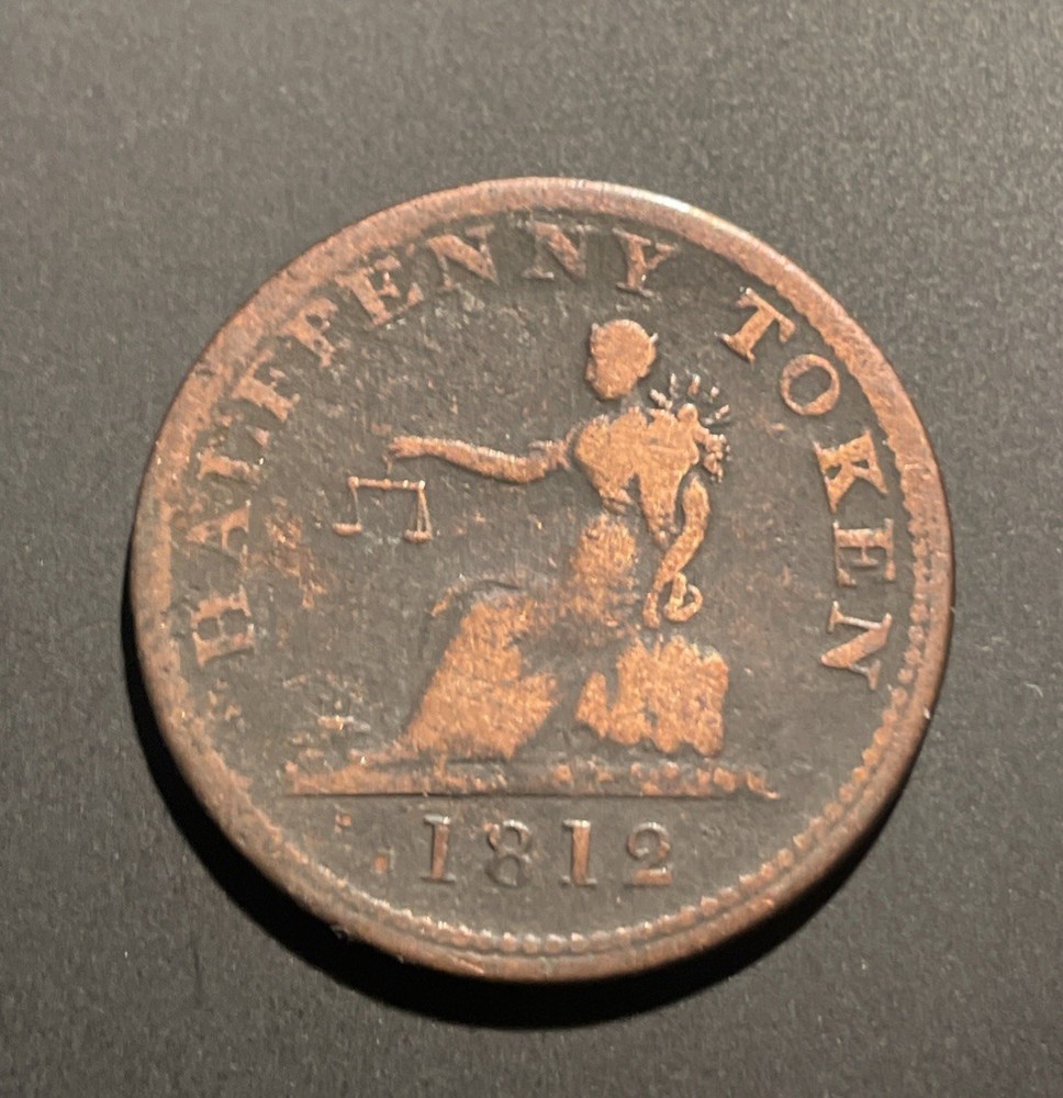 1812 Half Penny Token Lower Canada Quebec Lot 1B