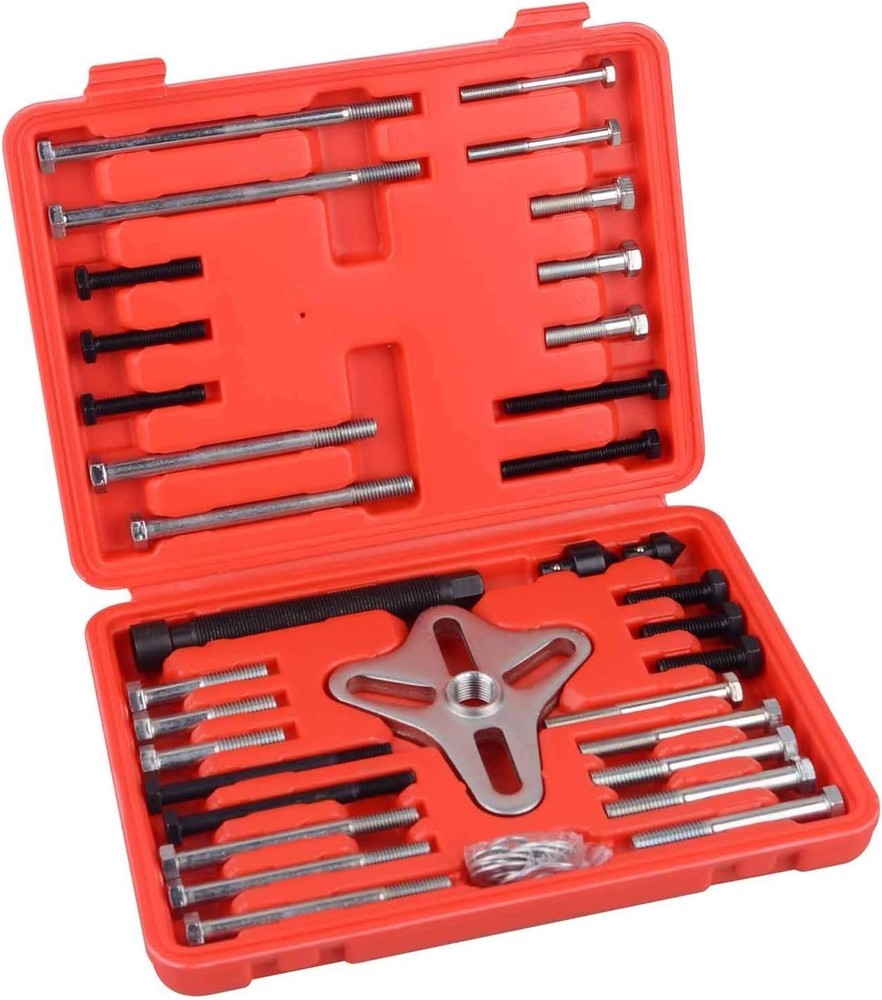Alloy Steel Harmonic Balancer Puller Kit - 46 Pcs for Multiple Vehicle Types