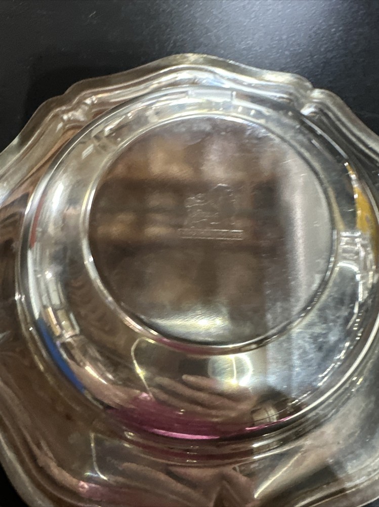 1984 Sheridan Taunton Silversmiths Serving Dish Bowl Lion Seniors Doubles 7"