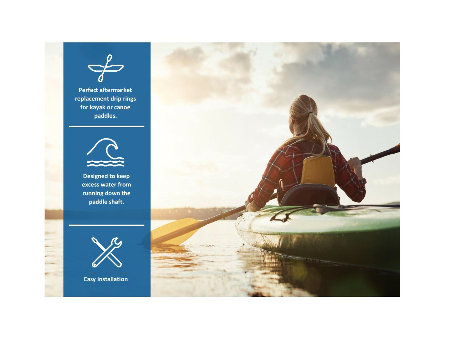 Kayak Paddle Drip Rings Universal Propel Paddle Gear Oar Kayak Canoe Multi-pack