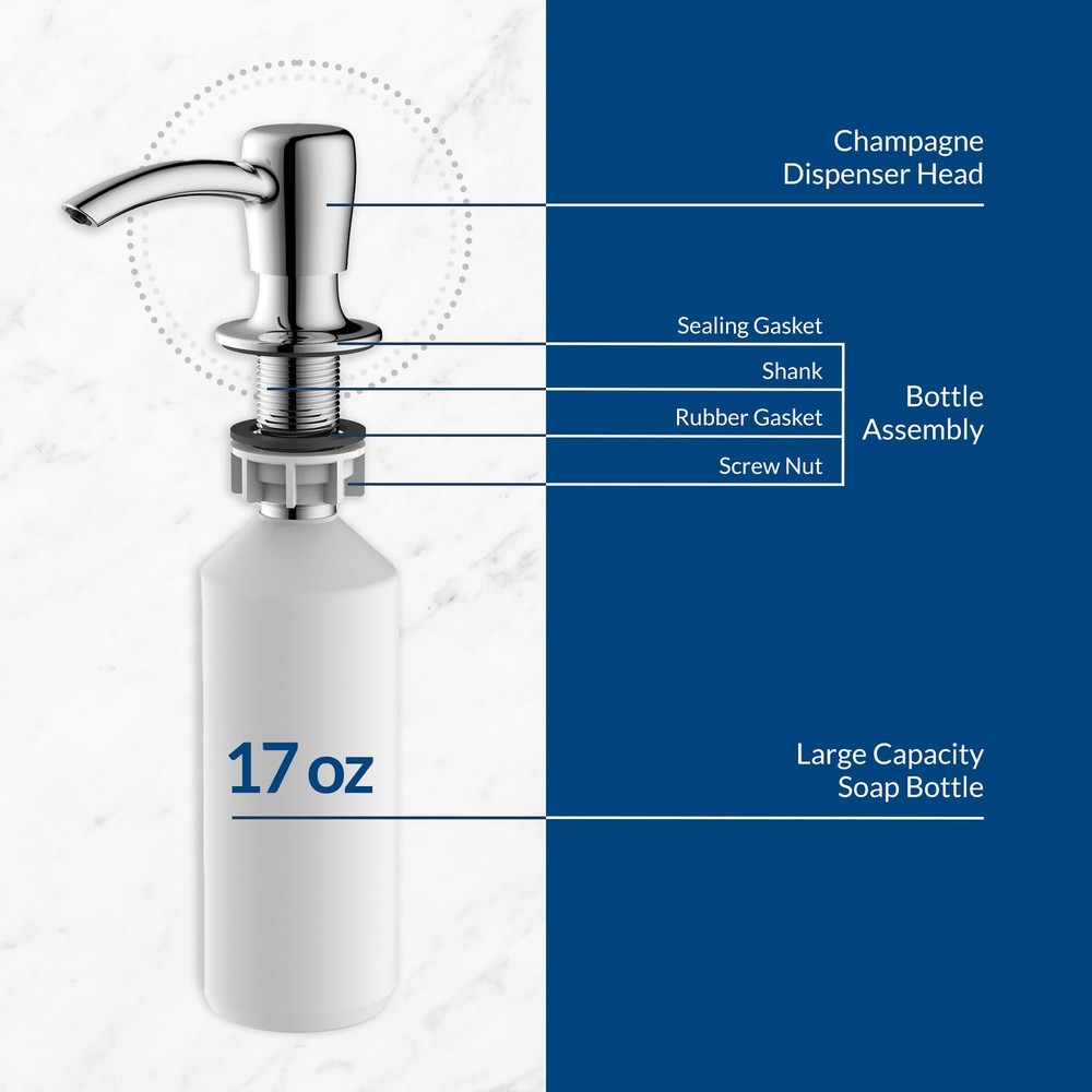 Chrome Soap Dispenser for Kitchen Sink | Bio Bidet FLOW Style