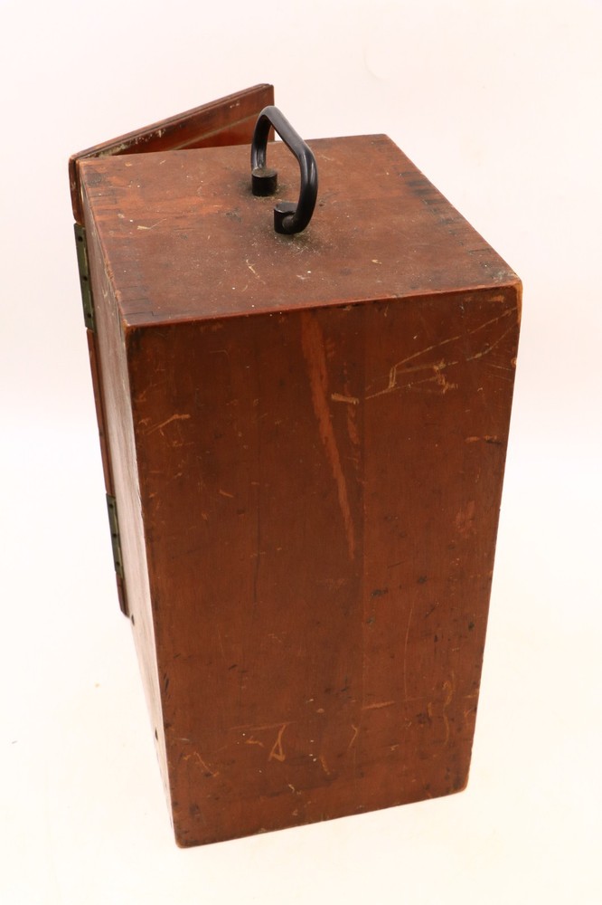 Antique Bausch & Lomb Microscope With Original Wooden Case Optics