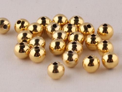 20Pcs New Fashion Authentic 14K Yellow Gold Bead 3mm Lucky Loose Beads For DIY