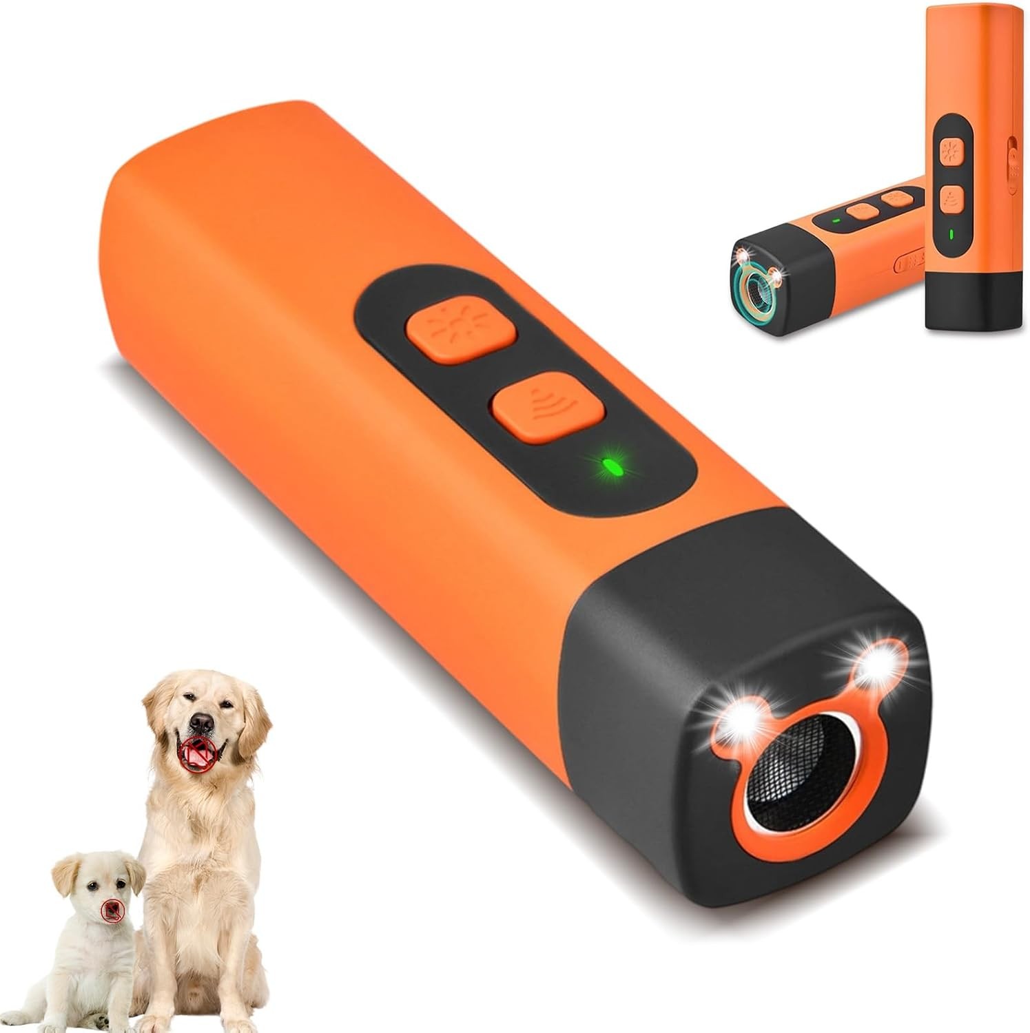Dog Bark Deterrent Devices, Rechargeable Anti Barking Device for Dogs (Orange)