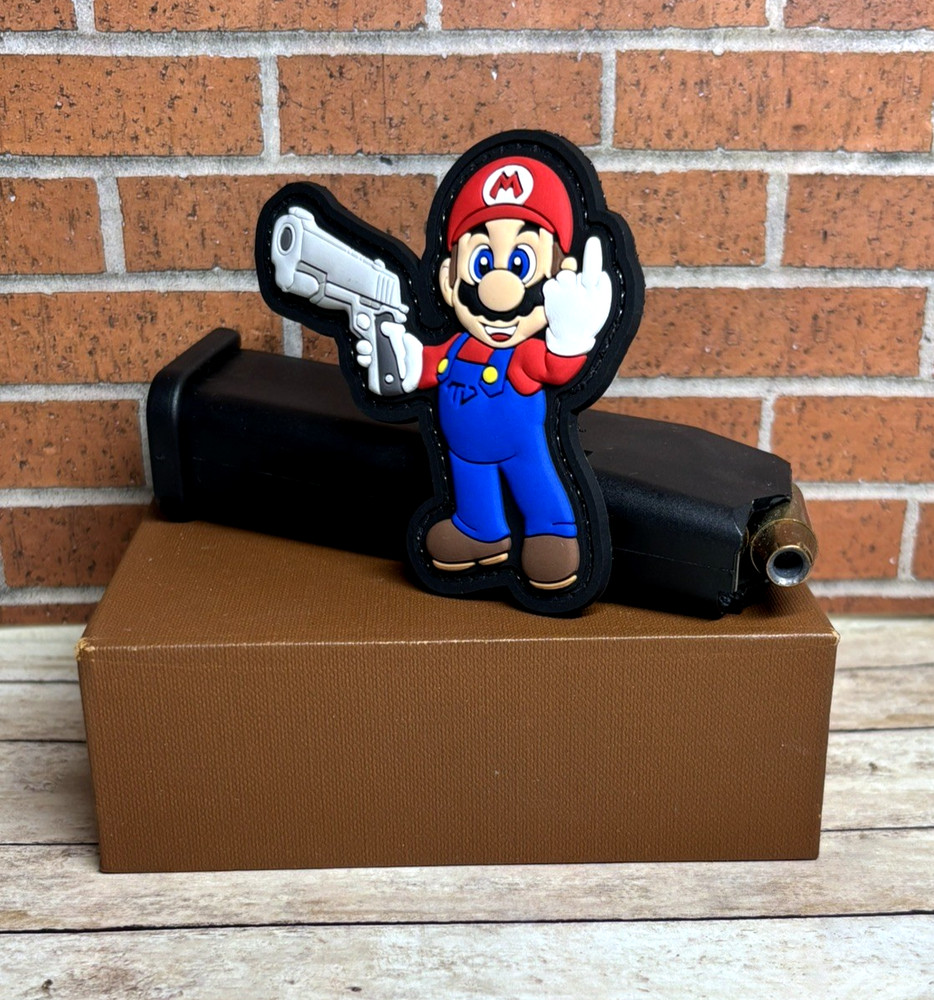 PVC Tactical Morale Patch, Tactical Mario Patch, Mario Bros. Gun Patch