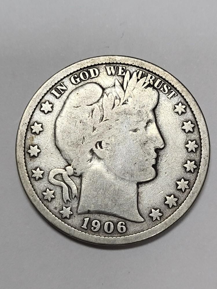 1906 O Barber Half Dollar