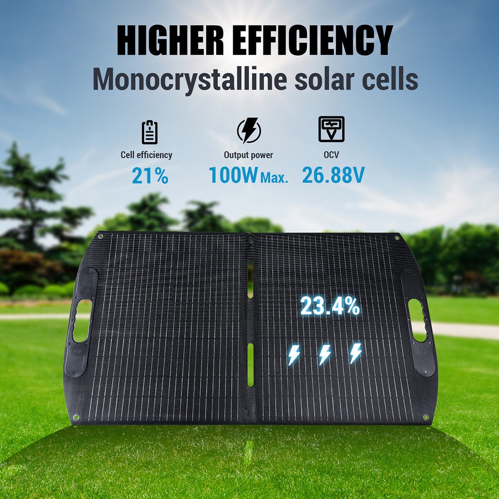 Portable Solar Panel 200W 100W 22V 23% Efficiency Foldable Solar Panel Kit