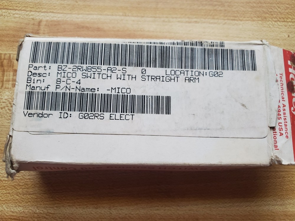 NEW Honeywell BZ-2RW855-A2-S MicroSwitch Premium Large Basic Switch (SPDT)