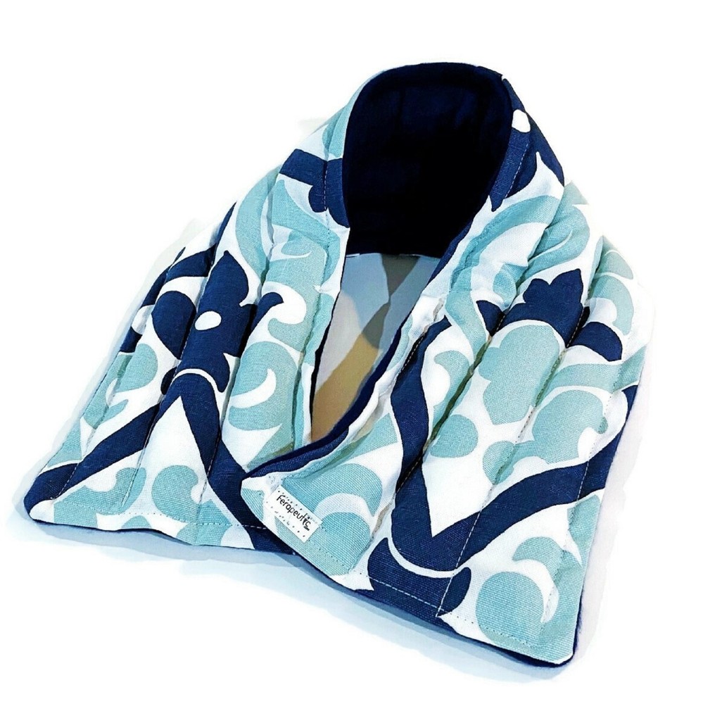 Long Microwave Neck Wrap, Aching Muscle Hot Cold Pack, Rice Flax Fill, Sections