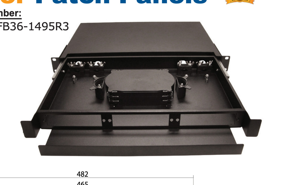 Primus Cable 1RU Slide Out Rack Mount Fiber Distribution Patch Panel FB36-1495R3