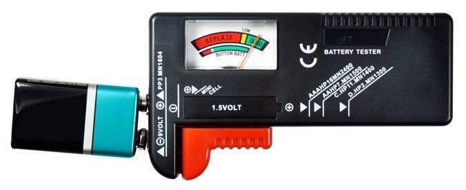 Universal Battery Tester for Testing AAA, AA, C, D, 9V, and Button Cell Batteri
